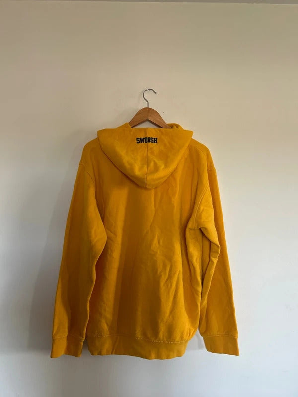 Vintage Nike Spell Out Hoodie Yellow Large