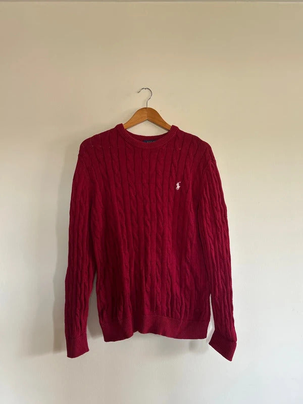 Ralph Lauren Cable Knit Jumper Red Large