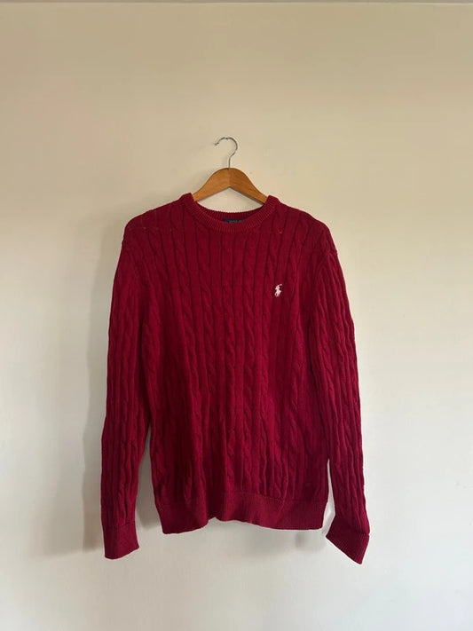 Ralph Lauren Cable Knit Jumper Red Large