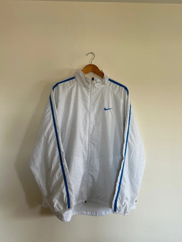 Vintage Nike Track Jacket White/Blue XL
