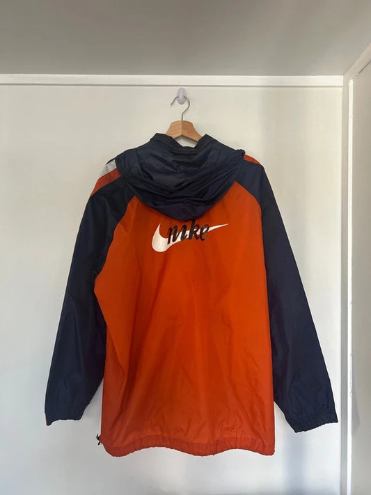 Vintage Nike Windbreaker Orange/Navy Large