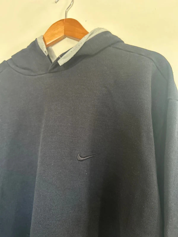 Vintage Nike Small Swoosh Hoodie Black XL