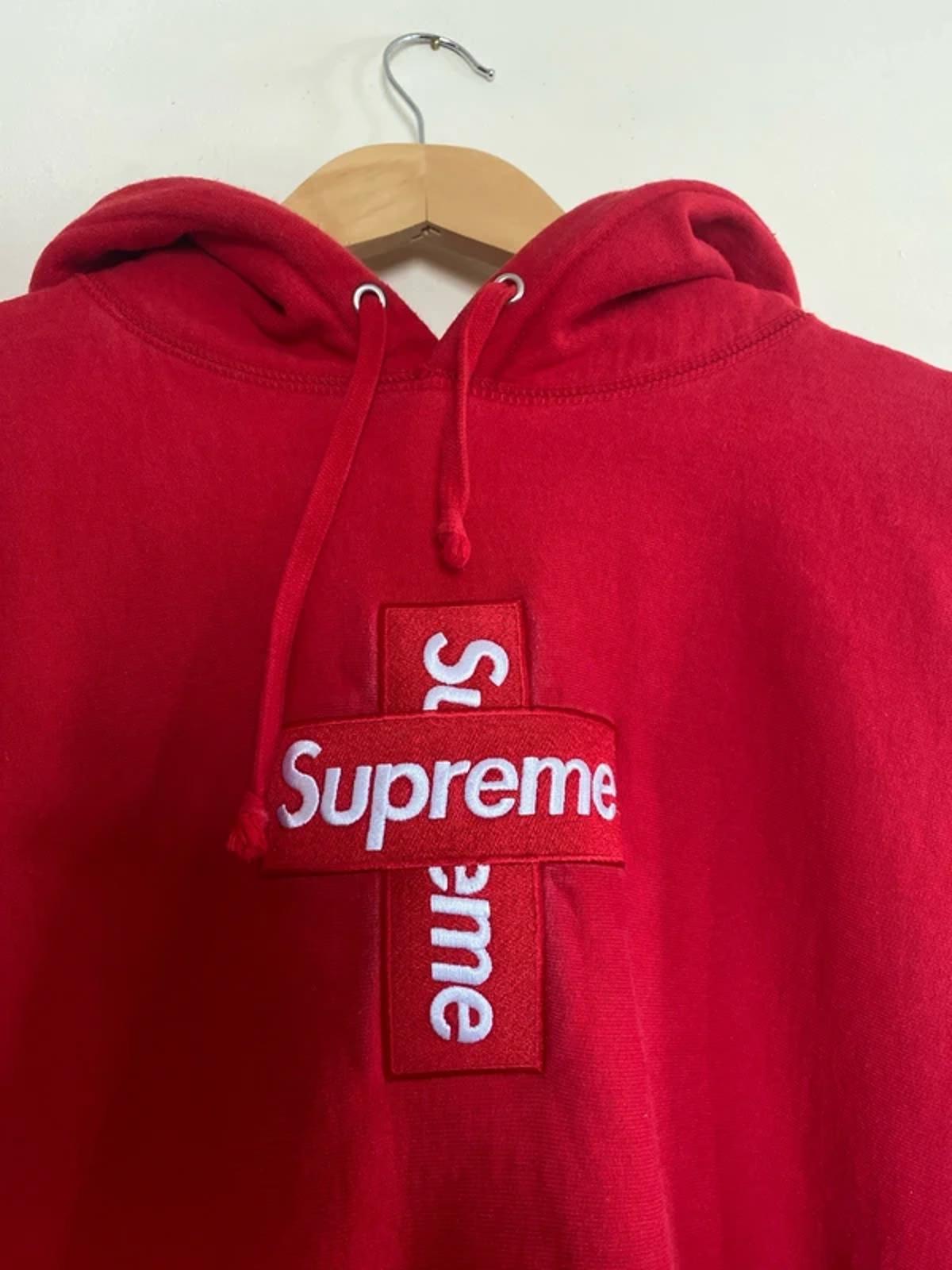 Supreme Cross Box Logo Hoodie Red Large