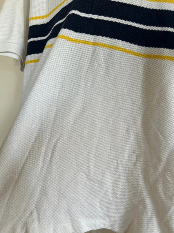 Ralph Lauren Polo Shirt White/Navy/Yellow XL