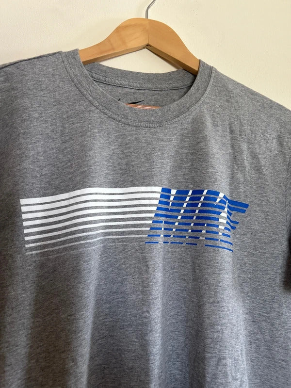 Vintage Nike Print T-shirt Grey Large