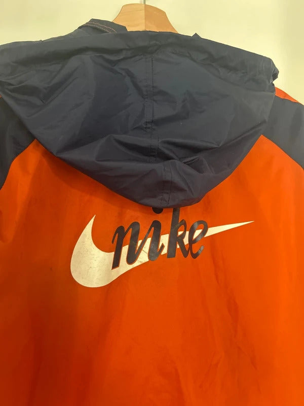 Vintage Nike Windbreaker Orange/Navy Large