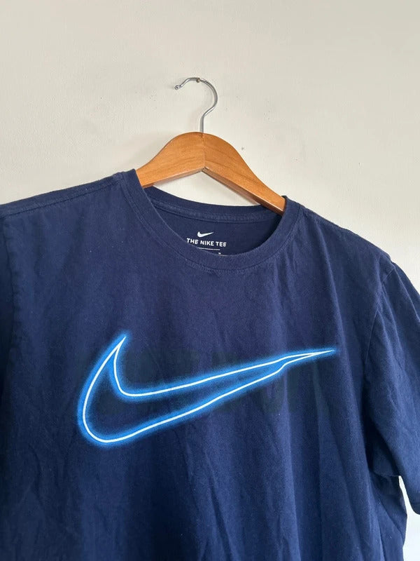 Vintage Nike Swoosh T-shirt Navy Medium