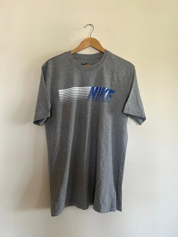 Vintage Nike Print T-shirt Grey Large