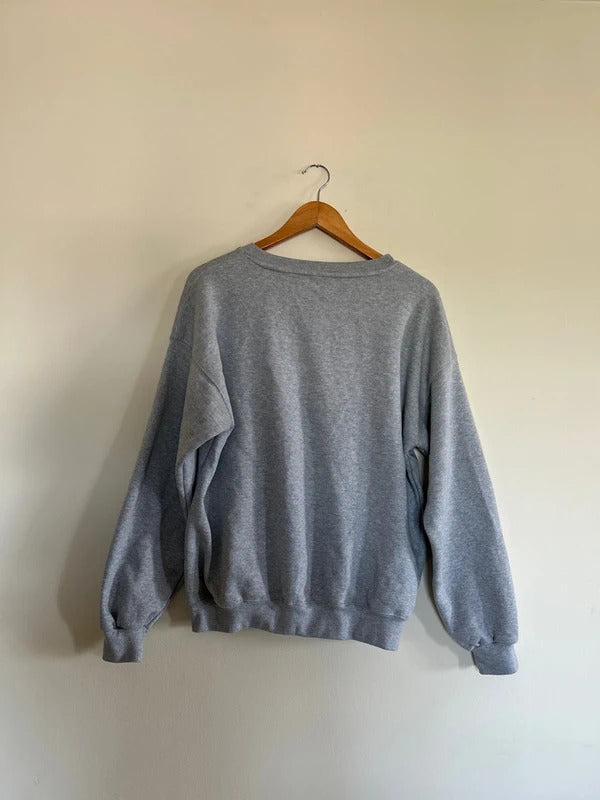 Vintage Nike Spell Out Jumper Grey Medium