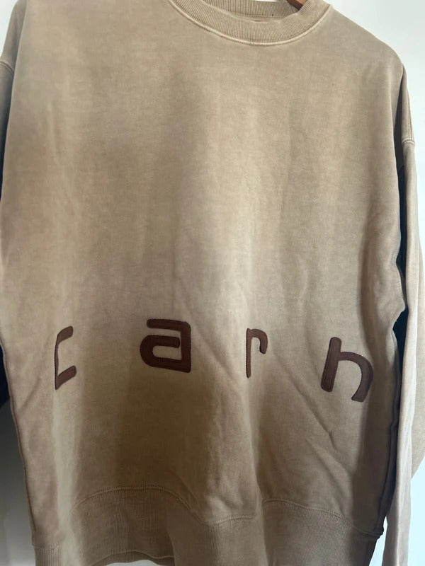 Carhartt Felt Script Crewneck Jumper Beige Small