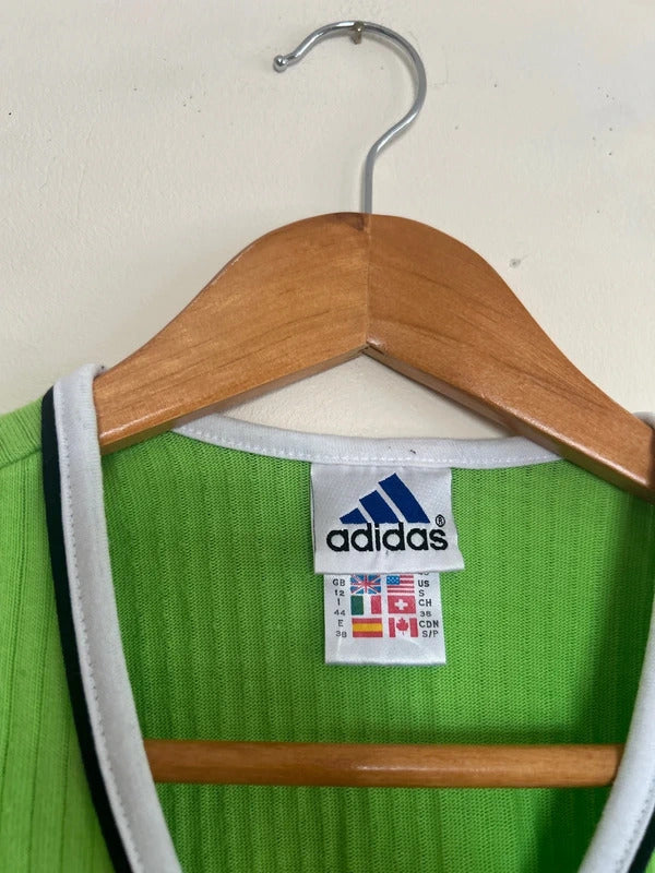 Vintage Adidas Women’s T-shirt Green Small