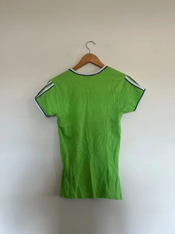 Vintage Adidas Women’s T-shirt Green Small