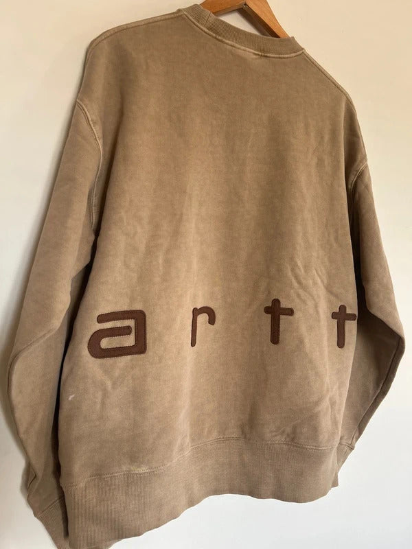 Carhartt Felt Script Crewneck Jumper Beige Small