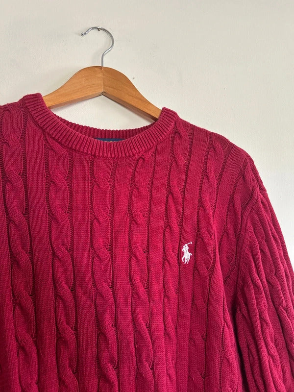 Ralph Lauren Cable Knit Jumper Red Large
