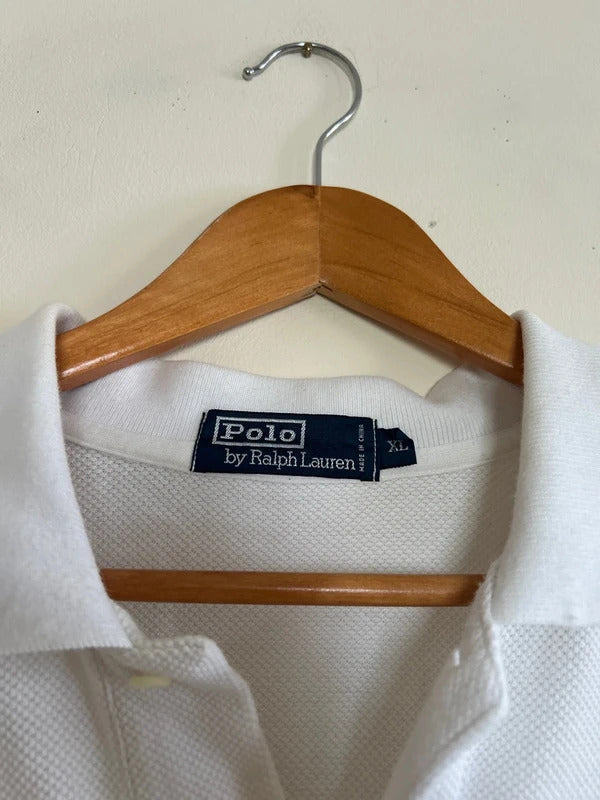Ralph Lauren Polo Shirt White/Navy/Yellow XL