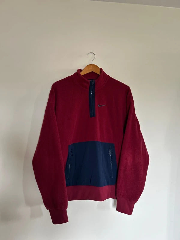 Nike 1/4 Zip Fleece Burgundy Medium