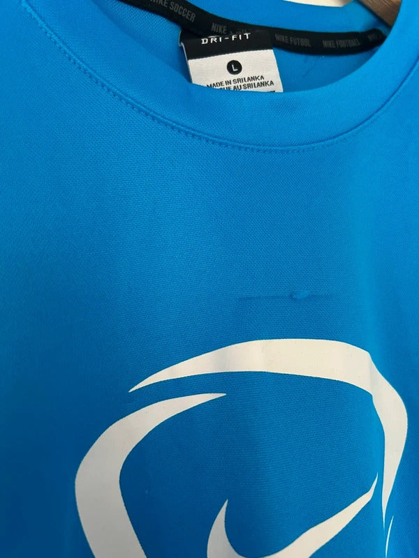 Vintage Nike Football T-shirt Blue Large