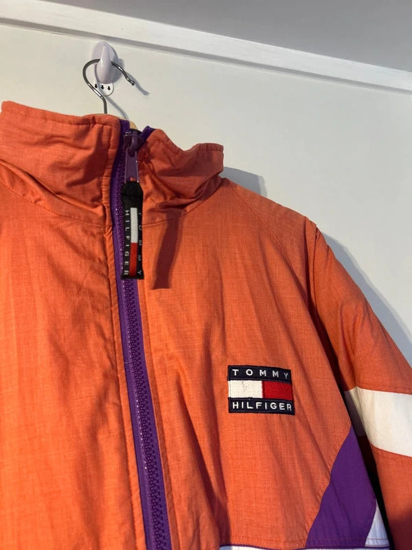 Vintage Tommy Hilfiger Ski Jacket Orange/Purple Medium