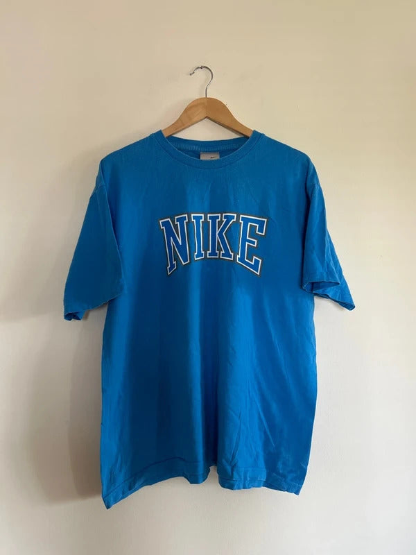 Vintage Nike Spell Out T-shirt Blue XL