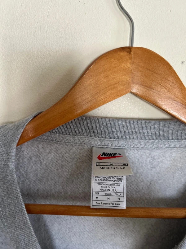 Vintage Nike Spell Out Jumper Grey Medium