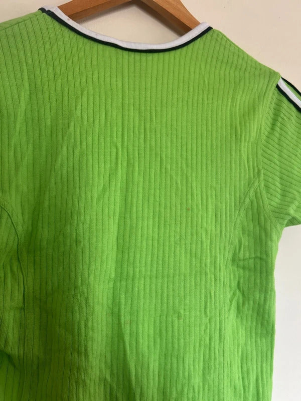 Vintage Adidas Women’s T-shirt Green Small