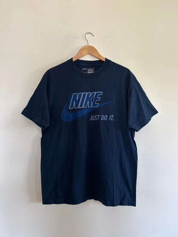 Vintage Nike Just Do It T-shirt Navy Large