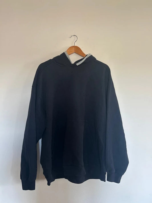 Vintage Nike Small Swoosh Hoodie Black XL