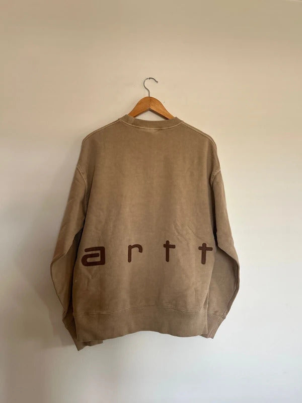 Carhartt Felt Script Crewneck Jumper Beige Small