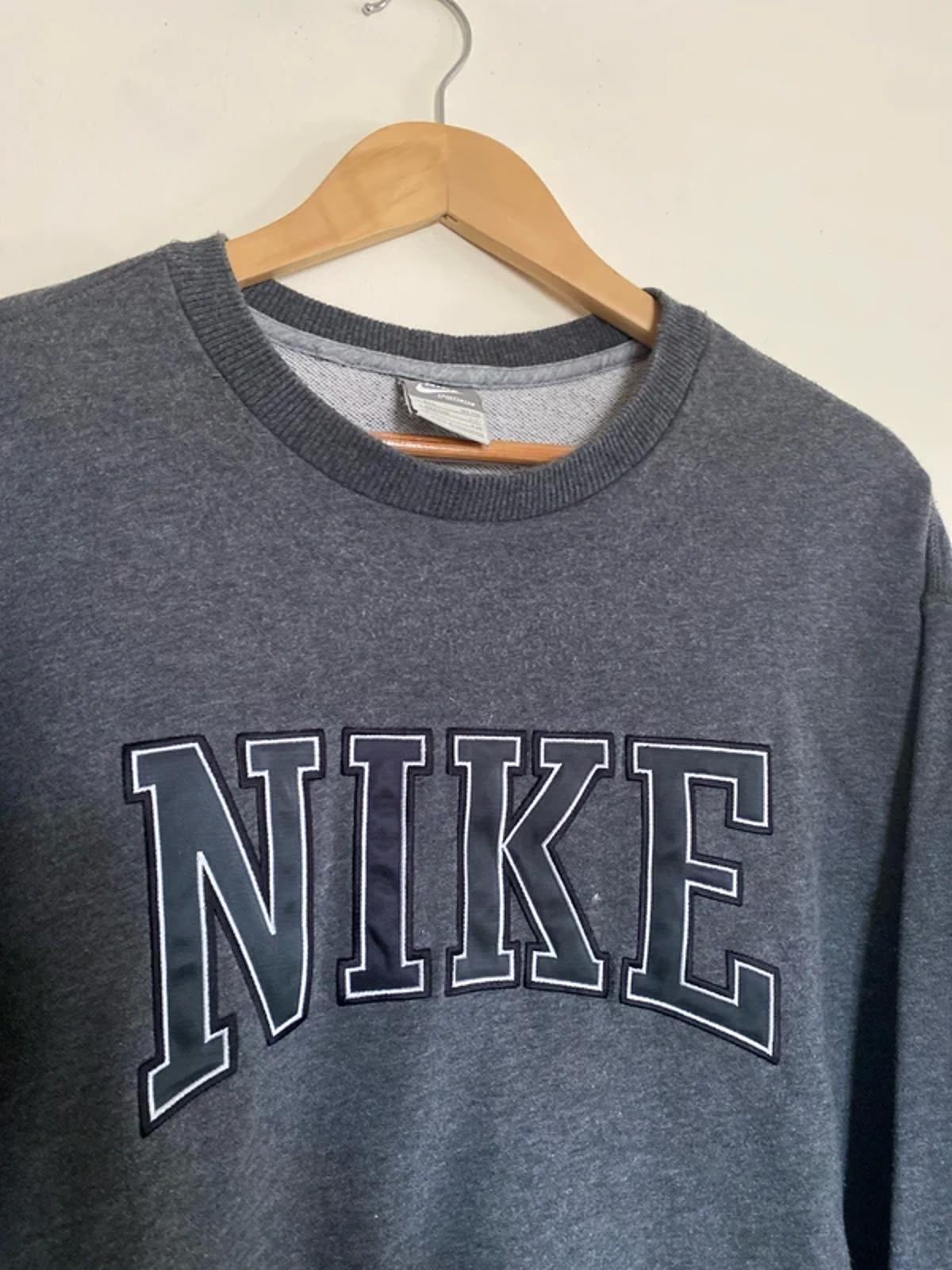 Vintage Nike Spell Out Crewneck Jumper Grey XXL