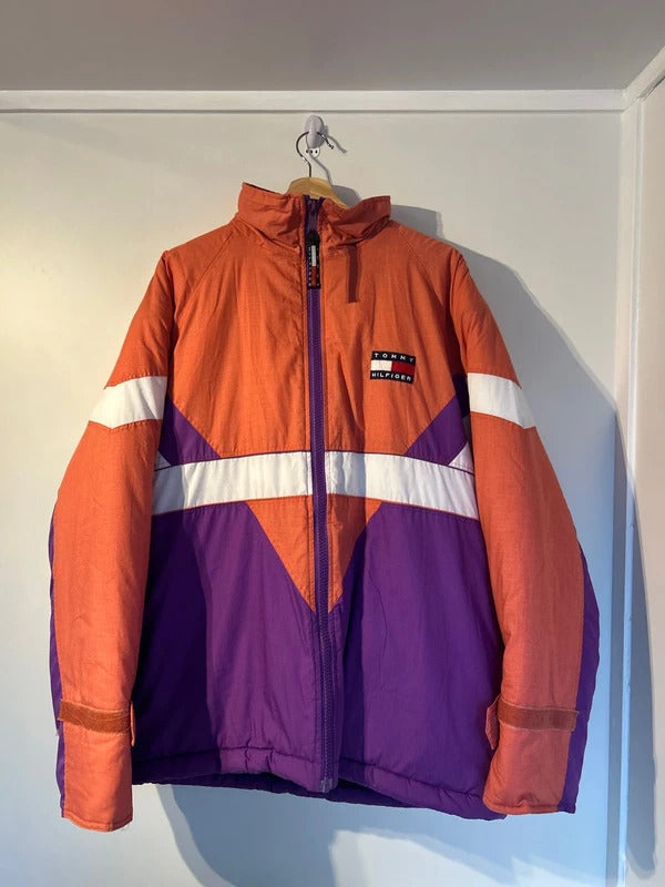 Vintage Tommy Hilfiger Ski Jacket Orange/Purple Medium