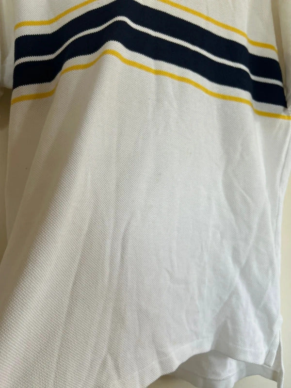 Ralph Lauren Polo Shirt White/Navy/Yellow XL