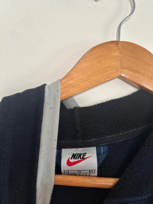 Vintage Nike Small Swoosh Hoodie Black XL