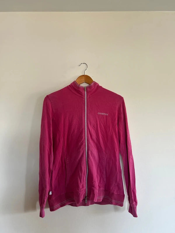 Vintage Champion Women’s Zip Up Jacket Pink Medium