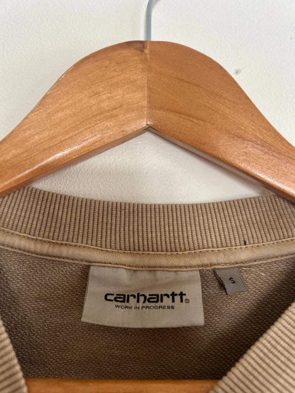 Carhartt Felt Script Crewneck Jumper Beige Small
