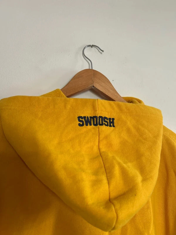 Vintage Nike Spell Out Hoodie Yellow Large