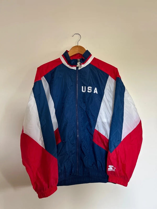 Vintage 1996 Starter Atlanta Olympics USA Windbreaker Medium