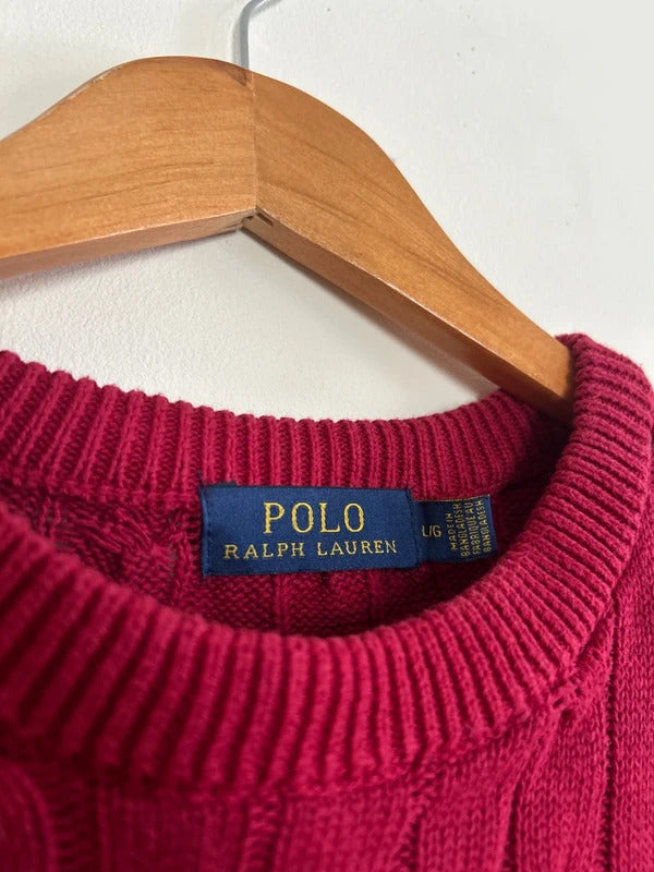 Ralph Lauren Cable Knit Jumper Red Large