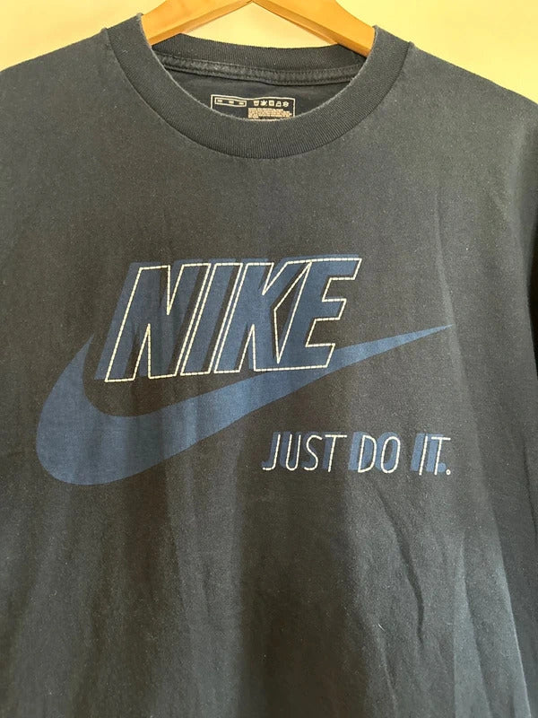 Vintage Nike Just Do It T-shirt Navy Large