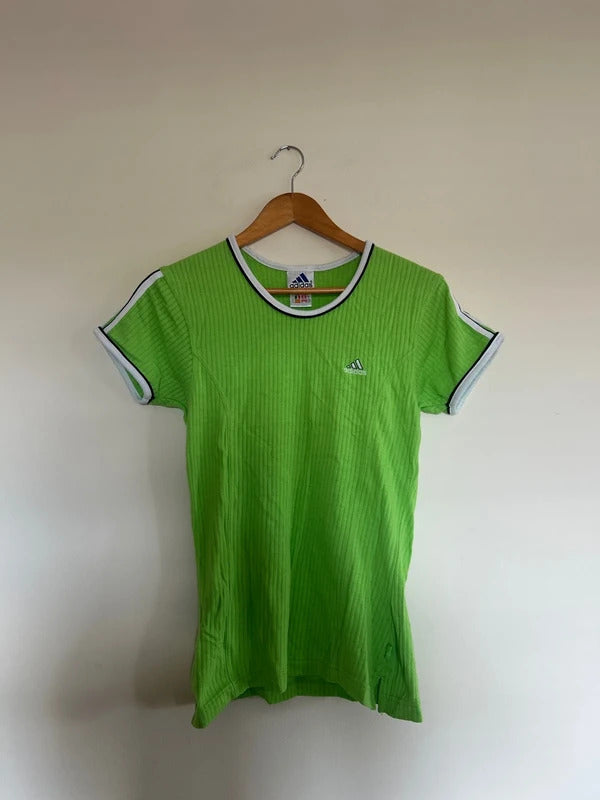 Vintage Adidas Women’s T-shirt Green Small
