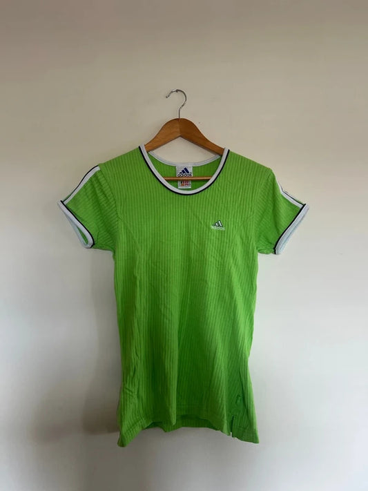 Vintage Adidas Women’s T-shirt Green Small