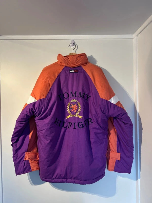 Vintage Tommy Hilfiger Ski Jacket Orange/Purple Medium